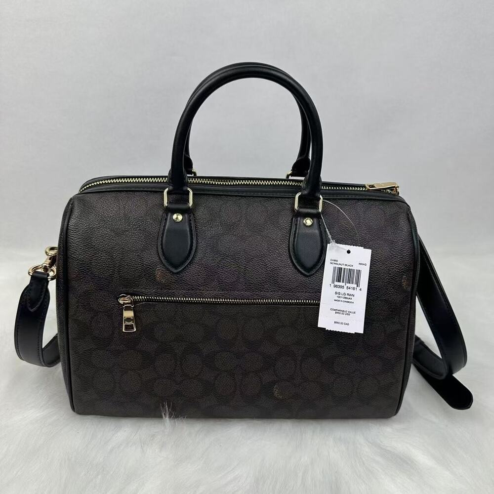 Coach Black/Brown Signature Satchel Crossbody - Picture 5 of 12